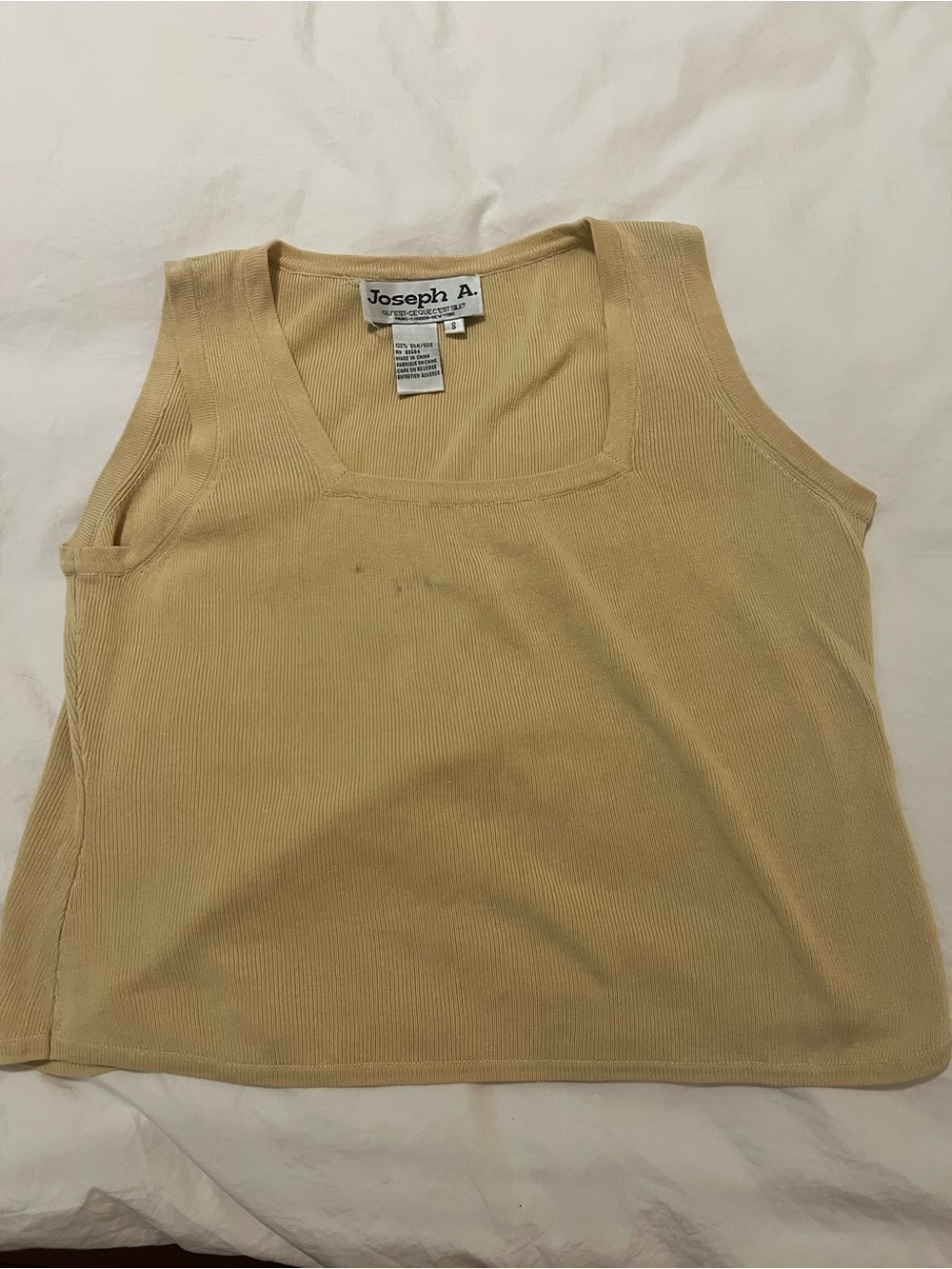 Joseph A. Soft Ribbed Tank in Light Beige